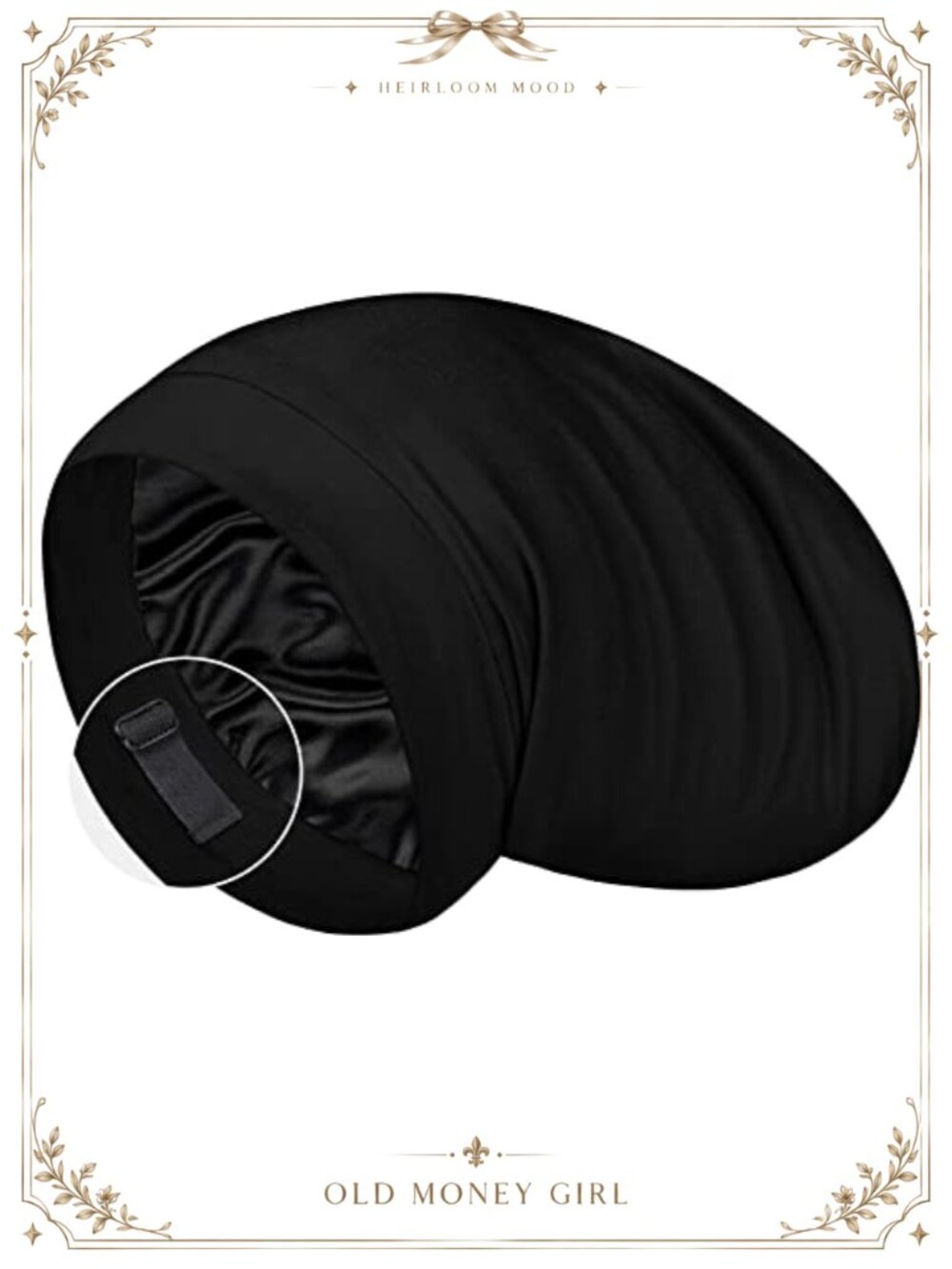 100% Mulberry Silk Lined Sleep Cap Adjustable Bonnet for Sleeping